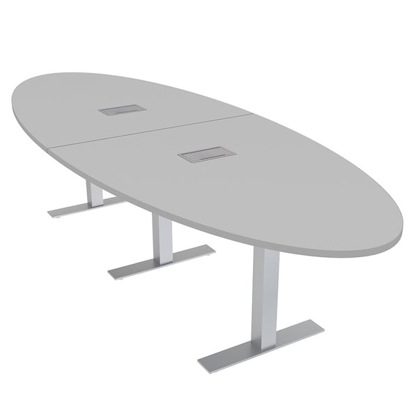 45 in W, 144 in L, 29 in H, Engineered Wood Top, Grey